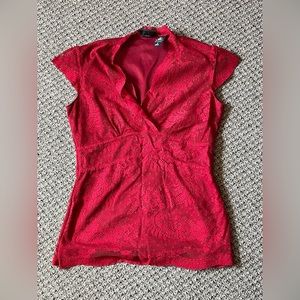 Red Lace Blouse